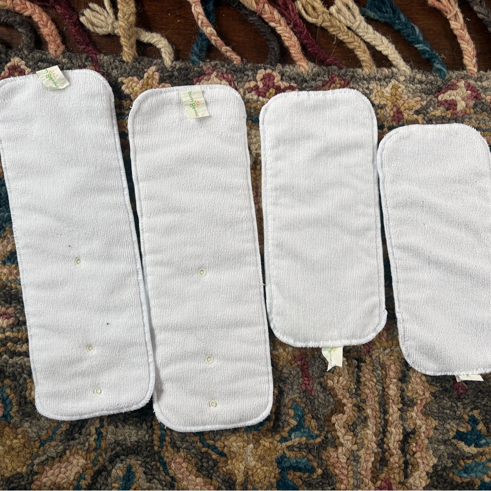 BumGenius White Cloth Insert Pads - Set of 4